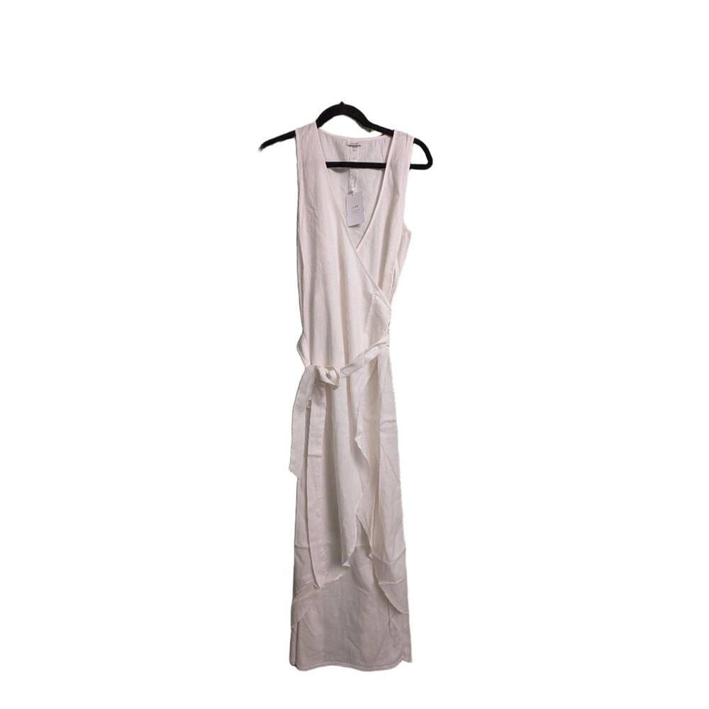 NWT Andie Maxi Wrap Dress Coconut (Off-White) Sleeveless V-Neck Tie Waist M